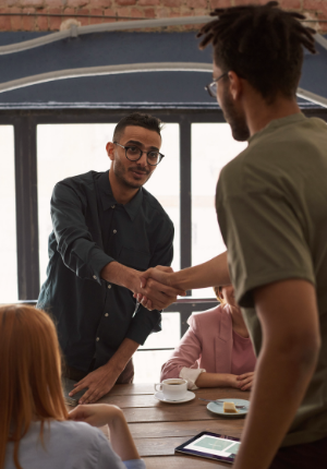 business men shake hands